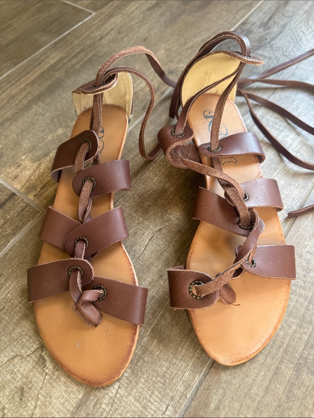 Modern rebel Women's Brown Lace-Up Gladiator Sandals